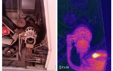 Termografía del sistema de sujeción hidráulica